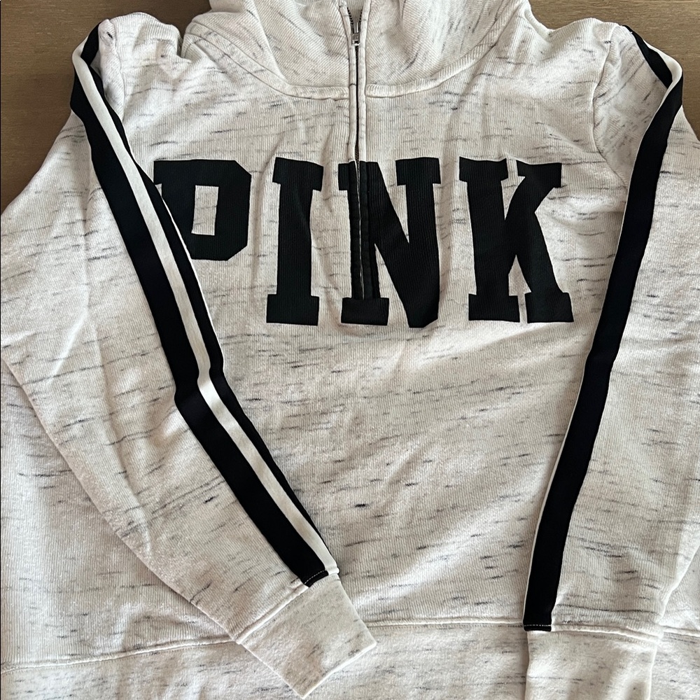 PINK Victoria's Secret Cream and Black Cowl Neck Sweater